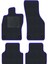 Honda Crv 3 2007-2011 Siyah Halı Mavi Kenar Çapraz Çizgi Topuk Paspas 1