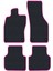 Honda Civic Euro Hatchback 2003-2005 -5 Kapı Makyaj Uyumlu Siyah Halı Pembe Kenar Paspas 1