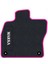 Honda Civic Euro Hatchback 2003-2005 -5 Kapı Makyaj Uyumlu Siyah Halı Pembe Kenar Paspas 2