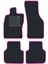 Honda Civic Eg 1991-1995 Hatchback Siyah Halı Pembe Kenar Baklava Topuk Halı Paspas 1
