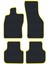Honda Civic 2001-2006 Sedan Uyumlu Siyah Halı Sarı Kenar Paspas 1