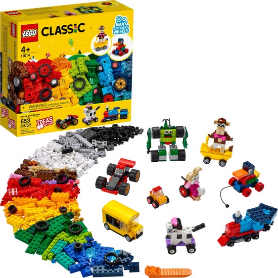 LEGO® Classic 653 Parçalık Tekerlekli Yapım Parçaları Seti (11014) Çocuk Oyuncak Yapım Seti