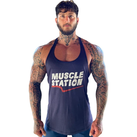 Musclestation Toughman Tank Workout Lacivert Fitness Atlet