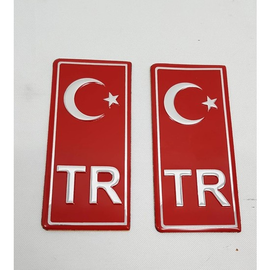 Protec 2'li Tr Plaka Sticker Aluminyum Ay Yıldız Kabartma