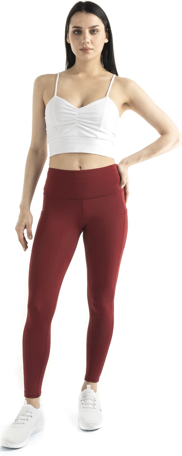The Step Sports Spocket Kadın Gri Cepli Yüksek Bel Toparlayıcı, Sıkılaştırıcı Yoga Tayt 25"