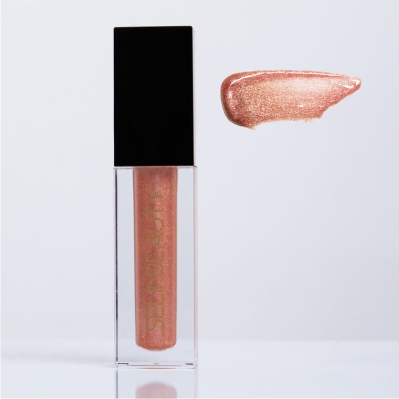 Selin Beauty - Champagne Ruj Gül Kurusu Renkli Parlak Likit Dudak Makyaj Ürünü