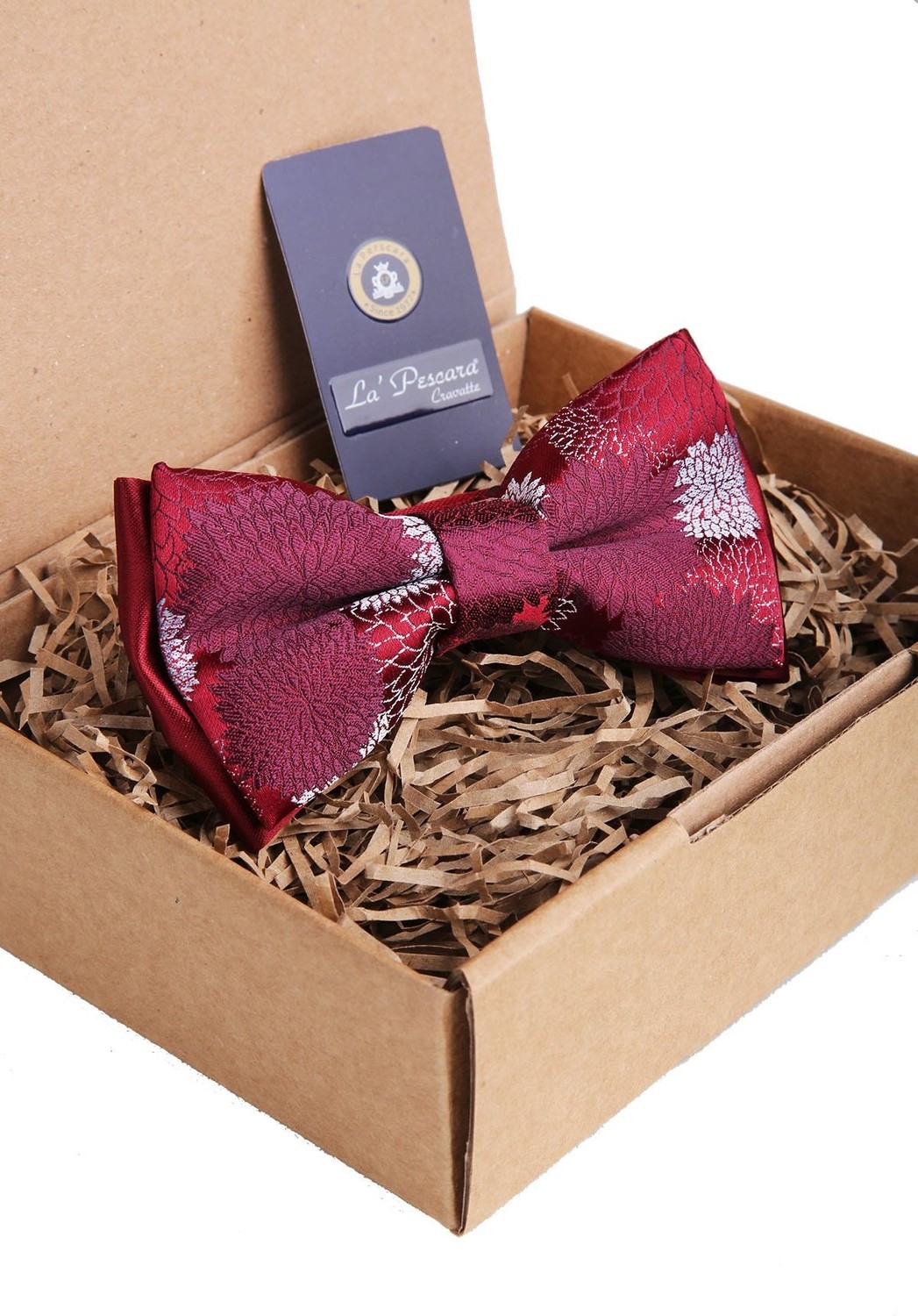 Kravatkolik Bordo Motif Desen Papyon P914
