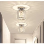 Burenze Modern Luxury Plafonyer Tavan Kristal Taşlı Avize Krom Hol Antre Avize