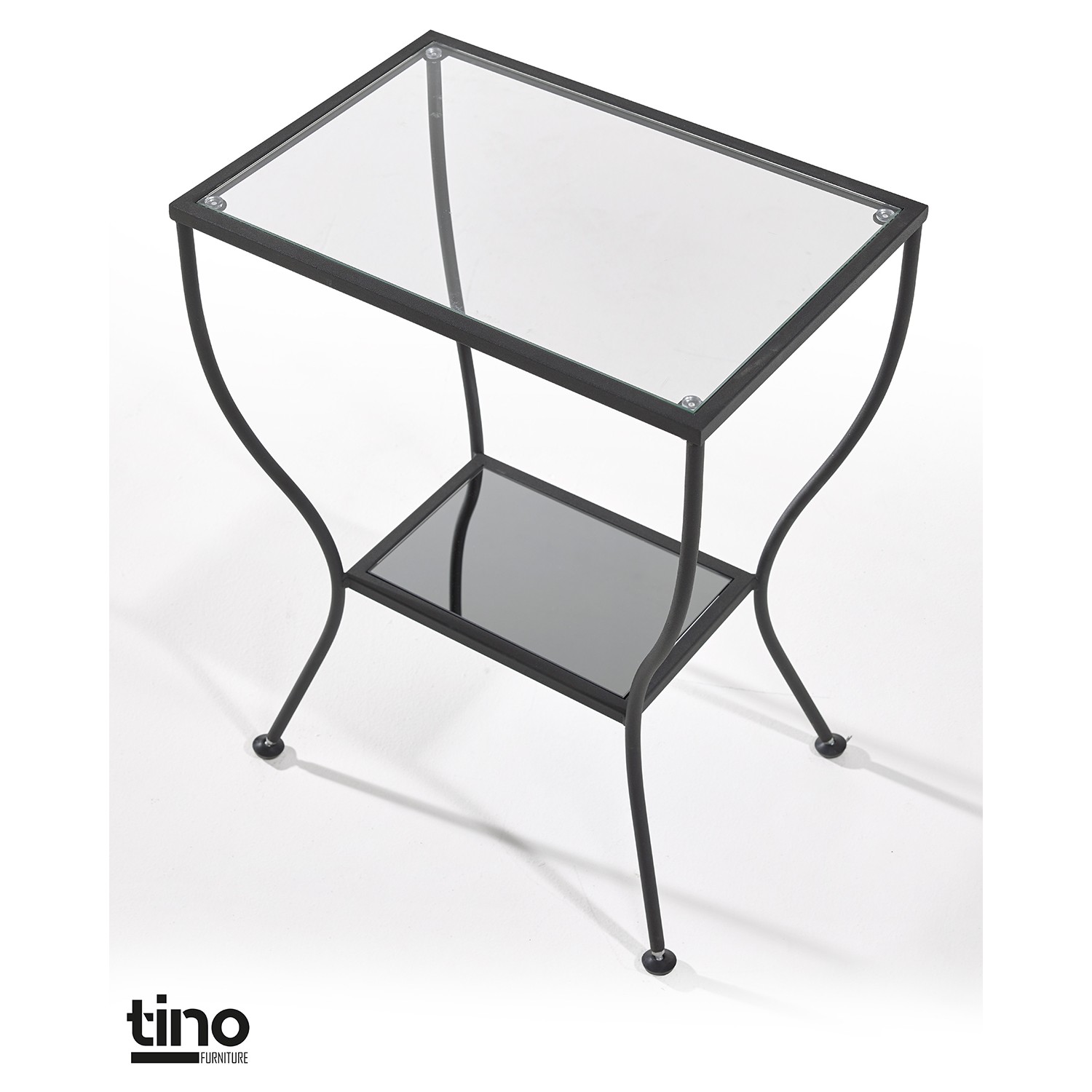 Tino Furniture Floransa Siyah Yan Sehpa Cam ve Ayna Raflı Fiyatı
