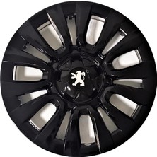 HMNL Peugeot 106 15'' Inç Piano Black Siyah 4'lü Set Jant Kapağı Çelik Jant Görünümlü