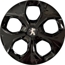 HMNL Peugeot 206 15'' Inç Piano Black Siyah 4'lü Set Jant Kapağı Çelik Jant Görünümlü