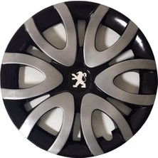 HMNL  Peugeot Expert 15'' Inç Gri - Siyah 4'lü Set Jant Kapağı Çelik Jant Görünümlü
