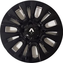 HMNL  Renault Clio 5 15'' Inç Piano Black 4'lü Set Jant Kapağı