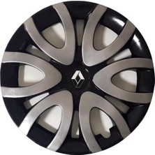 HMNL  Renault Clio 5 15'' Inç Gri - Siyah 4'lü Set Jant Kapağı