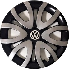 HMNL  Volkswagen Scirocco 15'' Inç Gri - Siyah 4'lü Set Jant Kapağı Çelik Jant Görünümlü