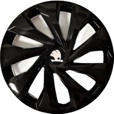 HMNL Skoda Fabia 14'' Inç Piano Black 4'lü Set Jant Kapağı Çelik Jant Görünümlü