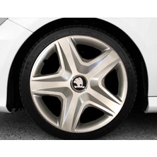 HMNL Skoda 14'' Inç Gri 4'lü Set Jant Kapağı Çelik Jant Görünümlü