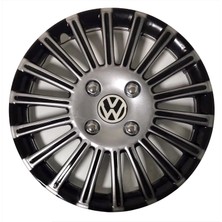 HMNL  Volkswagen Touran 15'' Inç Gri - Siyah 4'lü Set Jant Kapağı Çelik Jant Görünümlü
