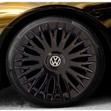 HMNL  Volkswagen Passat Var 16'' Inç Piano Black 4'lü Set Jant Kapağı Çelik Jant Görünümlü