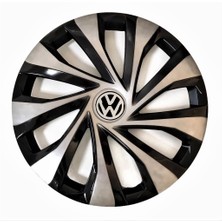 HMNL  Volkswagen Jetta 14'' Inç Gri - Siyah 4'lü Set Jant Kapağı Çelik Jant Görünümlü