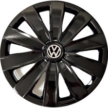 HMNL  Volkswagen Santana 16'' Inç Piano Black 4'lü Set Jant Kapağı Çelik Jant Görünümlü