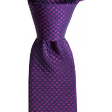 1001 Kravat Mor Desenli 7,5 cm Genişliğinde Ipek Kravat