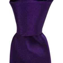 1001 Kravat Mor Renkli Saten 7,5 cm Genişliğinde Ipek Kravat