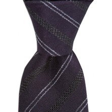 1001 Kravat Mor Renkli 8 cm Genişliğinde Yün Ipek Karışımlı Kravat