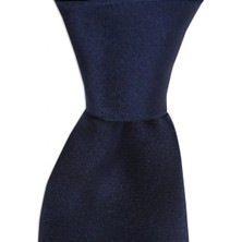 1001 Kravat Lacivert Renkli Saten 7,5 cm Genişliğinde Ipek Kravat