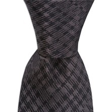 1001 Kravat Bronz Rengi Desenli 8 cm Genişliğinde Ipek Kravat