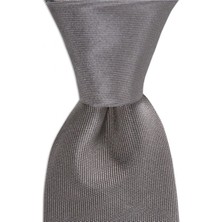 1001 Kravat Gri Renkli 7,5 cm Genişliğinde Ipek Kravat