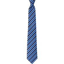 1001 Kravat Lacivert Çizgili 8 cm Genişliğinde Kravat