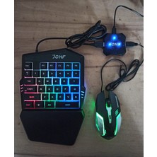 Paleon JCHF-68S Güncellenmiş Sürüm 4in1 Pubg Oyun Konsol Seti Klavye Mouse Bağlayıcı Telefon Standlı 4lü Set