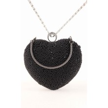 Deri Kabusu Kalpli Abiye Çanta - Siyah