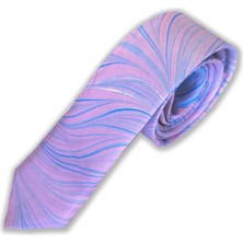 ElifEbru Exclusive Handicrafts Ebru Sanatı El Yapımı Eflatun Mavi Ipek Kravat Ikr 26
