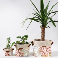 BirD Design Naturelove Serisi Moss 3lü Kumaş Saksı Kılıfı Seti