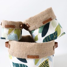 BirD Design Naturelove Serisi Leaves 3lü Kumaş Saksı Kılıfı Seti