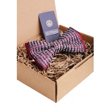 Kravatkolik Bordo Motif Desen Papyon P968