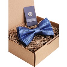 Kravatkolik Mavi Ekose Desen Papyon P943