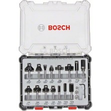 Bosch 2607 017 472 Karışık Freze Ucu Seti Şaftlı Profesyonel 8 mm 15 Parça