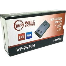 Well Power Wellpower WP-2420M 24 Volt 20 Amper Metal Kasa Fanlı Adaptör 24V 20A Adaptör