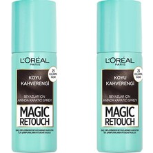 L'oréal Paris Magic Retouch Beyaz Dipleri Kapatıcı Sprey - Koyu Kahverengi x 2 Adet