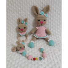 Oyuncak Park Şık Elbiseli Tavşan Takım Seti Amigurumi Organik Oyuncak