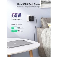 Ugreen Gan x 65W 3 Type-C Pd ve USB Hızlı Şarj Cihazı