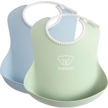 Babybjörn 2´li Yumuşak Plastik Mama Önlüğü Powder Green / Blue