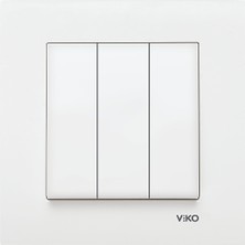 Viko Karre Beyaz Üçlü Anahtar Çerçeve Dahil