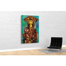 Tablo 360 Rene Portocarrero- Mujer Sobre Verde Kanvas Tablo