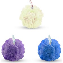 Pazariz Yumuşak Ponpon Duş Lifi Banyo Fırçası Kese 3lü Set