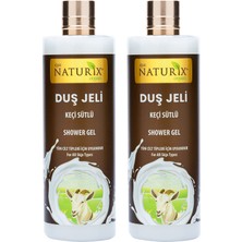 Naturix Keçi Sütlü Duş Jeli Hassas Ciltler Için Nemlendirici Duş Jeli 2'li 400 ml Yatıştırıcı Duş Jeli Seti