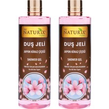 Naturix Bitkisel Aromatik Kokulu Japon Kirazı Duş Jeli Japon Kiraz Çiçeği Duş Jeli 400 ml 2'li Set